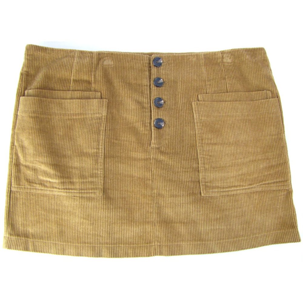SALE! Corduroy Buttons Cargo Khaki Beige Short Mini Skirt